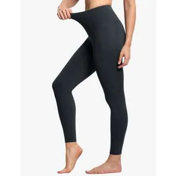 THE GYM PEOPLE Tummy Control Workout Leggings with Pockets High Waist Athletic Yoga Pants for Women Running, Fitness (Charcoal Grey, Large)