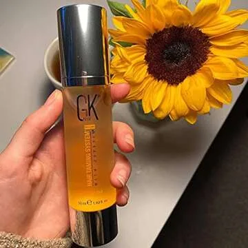 GK HAIR Global Keratin Balancing Shampoo and Conditioner Sets (10.1 Fl Oz/300ml) with Anti Frizz Serum Argan Oil (1.69 Fl Oz/50ml) for Dry Damaged Repair- All Hair Types Sulfate Paraben Free Unisex