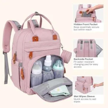 BabbleRoo Diaper Bag Backpack - Stylish Baby Travel Essentials