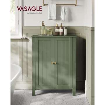 VASAGLE Bathroom Floor Storage Cabinet - Stylish & Compact Storage Solution