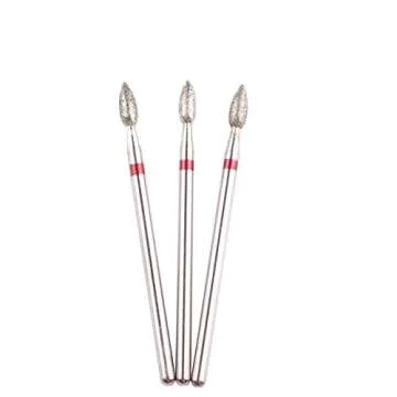 MZCMSL 3pcs Flame Shape Diamond Cuticle Clean Bits