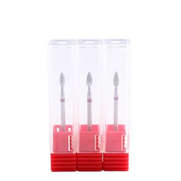 MZCMSL 3pcs Flame Shape Diamond Cuticle Clean Bits, 3/32 Shank Dry Manicure Drill Bits