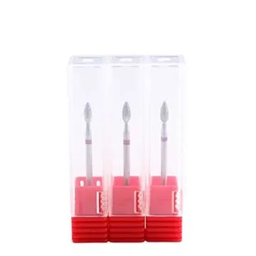 MZCMSL 3pcs Flame Shape Diamond Cuticle Clean Bits