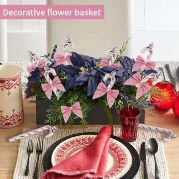 12 Pcs Candy Cane Christmas Decorations,5.5inch Glitter Candy Cane Bows for Xmas Tree Hanging Ornament Holiday Festival Party Home Decoration (Pink)