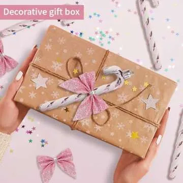 12 Pcs Candy Cane Christmas Decorations,5.5inch Glitter Candy Cane Bows for Xmas Tree Hanging Ornament Holiday Festival Party Home Decoration (Pink)
