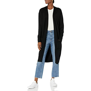 The Drop Women's Daisy Layering Duster - Loose Fit, Stylish Comfort in Black