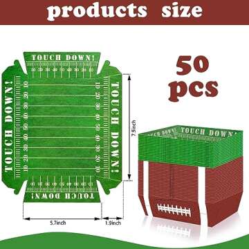 Football Party Decorations Football Party Supplies-50Pcs Football Party Favors Football Paper Food T...