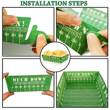 Football Party Decorations Football Party Supplies-50Pcs Football Party Favors Football Paper Food Tray Football Disposable Serving Boats for Football Birthday Party Superbowl Party Decorations