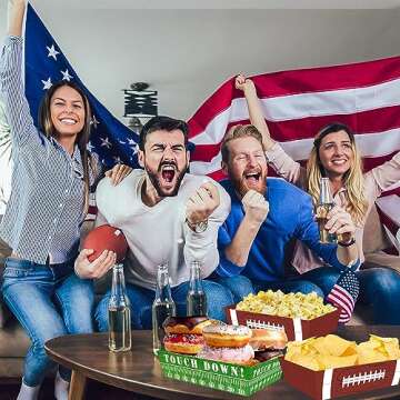 Football Party Decorations Football Party Supplies-50Pcs Football Party Favors Football Paper Food Tray Football Disposable Serving Boats for Football Birthday Party Superbowl Party Decorations