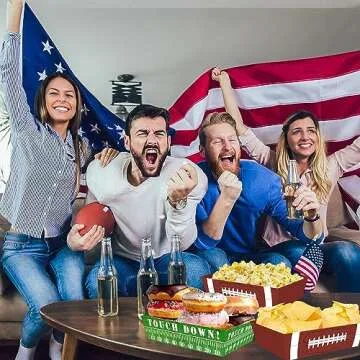 Football Party Decorations Football Party Supplies-50Pcs Football Party Favors Football Paper Food Tray Football Disposable Serving Boats for Football Birthday Party Superbowl Party Decorations
