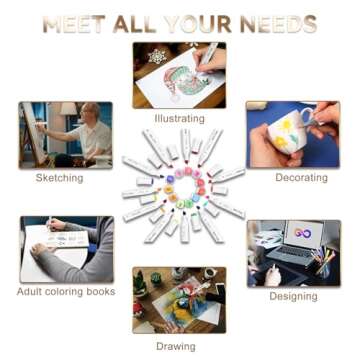 WELLOKB Alcohol Markers, 80 Colors Dual Tip Blender Art Markers for Coloring, Illustrations, and Sketching, Alcohol Markers Set, Alcohol Based Markers with Carrying Case