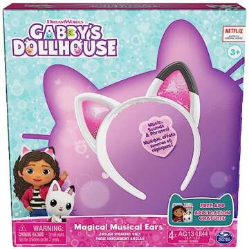 Gabby's Dollhouse, Magical Musical Cat Ears, Kids Costume with Lights, Music, Sounds & Phrases, Pret...