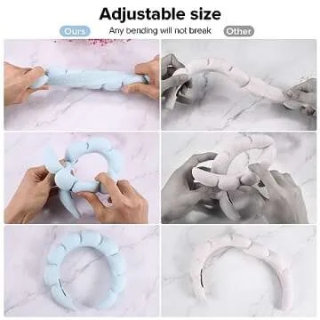 Ztomine Terry Cloth Headbands Set of 2 for Spa and Makeup