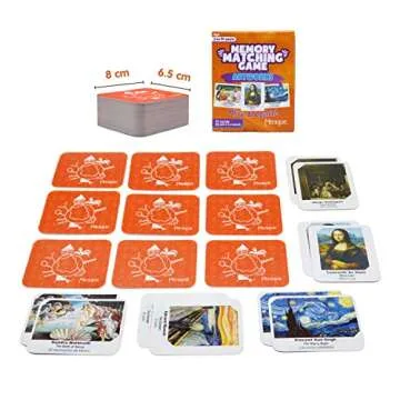 Menique. Memory Matching Game. Famous Paintings Game for Adults and Children. 70 Cards, 35 Pairs to Match. Educational and Concentration Game. 2 to 10 Players.