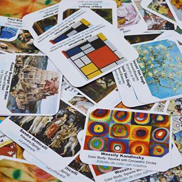 Menique. Memory Matching Game. Famous Paintings Game for Adults and Children. 70 Cards, 35 Pairs to Match. Educational and Concentration Game. 2 to 10 Players.