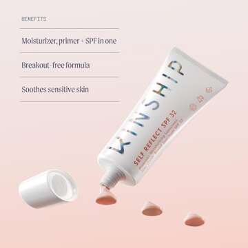 Kinship Self Reflect SPF 30+: Probiotic Moisturizing Sunscreen for Sensitive Skin (1.75oz)