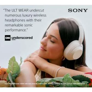Sony ULT WEAR Over-Ear Noise Cancelling Bluetooth Headphones with Alexa Built-in, Comfortable Design, 30-Hour Battery, Massive Bass, Off White