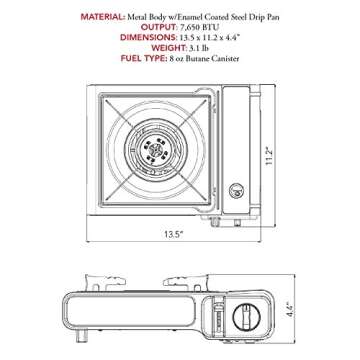 Gas One Portable Butane Camping Stove with Case: Automatic Ignition, Precise Heat Control - Camping ...