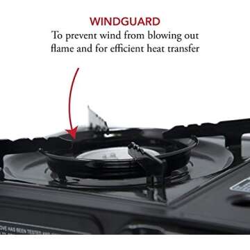 Gas One Portable Butane Camping Stove with Case: Automatic Ignition, Precise Heat Control - Camping & Tailgating and Outdoor Cooking