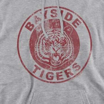 Popfunk Saved By The Bell Bayside Tigers Pull-Over Hoodie Sweatshirt (Athletic Heather - X-Large)