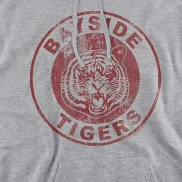 Popfunk Saved By The Bell Bayside Tigers Pull-Over Hoodie Sweatshirt (Athletic Heather - X-Large)