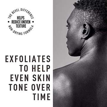 Bevel Exfoliating Body Wash for Men, Dark Cassis Scent with Charcoal and Moisturizing Argan Oil, On-...