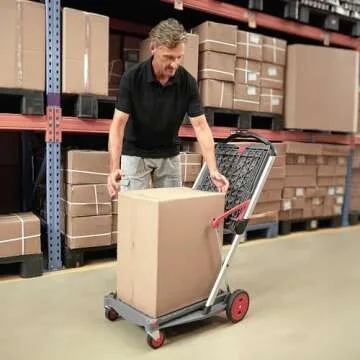 CLAX® The Original | Made in Germany | Multi Use Functional Collapsible Carts | Mobile Folding Trolley | Storage Cart Wagon | Shopping Cart with 2 Storage Crates (Black)