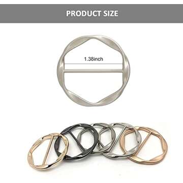 5PCS Silk Scarf Ring Clip T-shirt Tie Clips for Women Fashion Metal Round Circle Clip Buckle Clothing Ring Wrap Holder with 1 Storage Bag