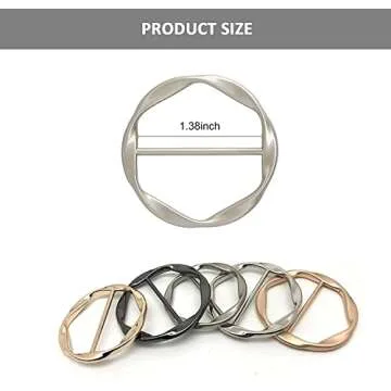 5PCS Silk Scarf Ring Clip T-shirt Tie Clips for Women Fashion Metal Round Circle Clip Buckle Clothing Ring Wrap Holder with 1 Storage Bag