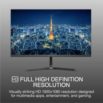 Packard Bell airFrame 21" FHD Monitor, 1920x1080, Ultrawide, VESA Mount, Tilt Adjust, HDMI/VGA, Slim...