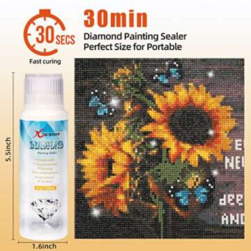 Xgunion Diamond Painting Sealer Diamond Painting Glue Sealer Permanent Hold & Shine Effect Diamond P...