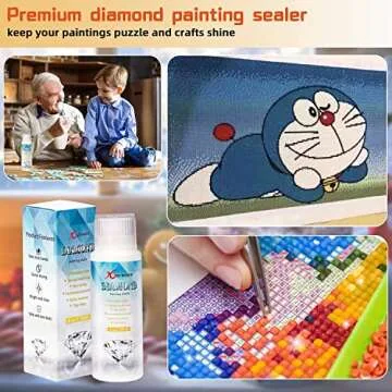 Xgunion Diamond Painting Sealer Diamond Painting Glue Sealer Permanent Hold & Shine Effect Diamond Painting Accessories Glue for 5D Diamond Painting, Jigsaw Puzzles and DIY Craft (4 OZ)