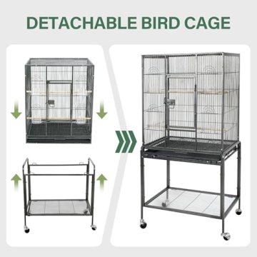 ZENY Large Bird Flight Cage with Rolling Stand for Birds
