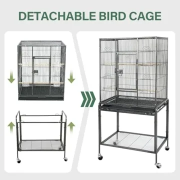 ZENY Large Bird Flight Cage with Rolling Stand for Birds