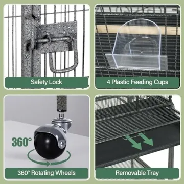 ZENY Large Bird Flight Cage with Rolling Stand for Birds