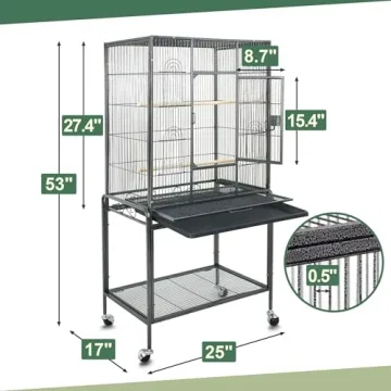 ZENY Large Bird Flight Cage with Rolling Stand for Birds