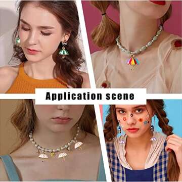 DanLingJewelry 45Pcs 9 Colors Tool Charms Colorful Umbrella Charms Enamel Umbrella Charms for DIY Jewelry Making Earring