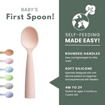 Miniware Silicone Baby Spoon for Training - BPA Free Baby Utensils - Baby Spoons Self Feeding 6 Mont...