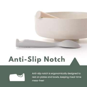 Miniware Silicone Baby Spoon for Training - BPA Free Baby Utensils - Baby Spoons Self Feeding 6 Months | 100% Food Grade Silicone - Modern & Dishwasher Safe Toddler Spoons (Grey and Peach)