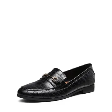 DREAM PAIRS Women's Loafers Penny Loafers Fashion Comfortable Flats Dressy Shoes,Size 9,Black-Stone,...