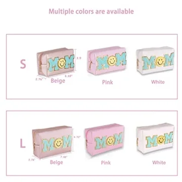 Stylish Preppy Patch Makeup Bag for Mothers and Women