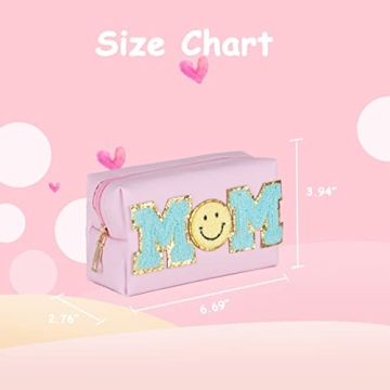 Stylish Preppy Patch Makeup Bag for Mothers and Women