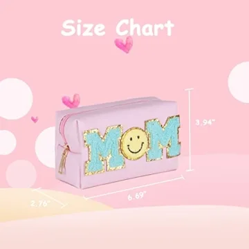 Stylish Preppy Patch Makeup Bag for Mothers and Women