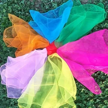 Ousyaah 20-Pack 28-Inch Kids Dance Juggling Scarves