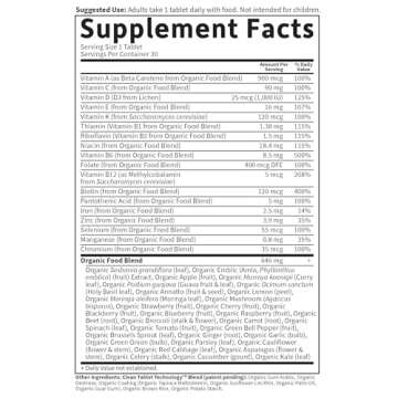 Garden of Life Multivitamin for Women - Organics Women's Once Daily, Whole Food Multi with Iron, Biotin, Vegan Organic Vitamin, Energy Hair Skin & Nails, 30 Tablets