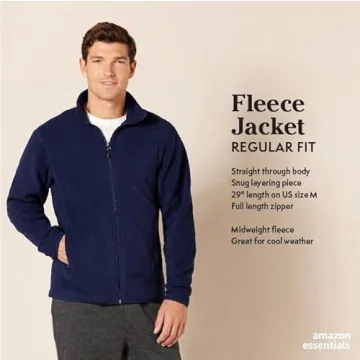 Men's Full-Zip Fleece Jacket in Brown Heather
