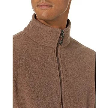 Men's Full-Zip Fleece Jacket in Brown Heather