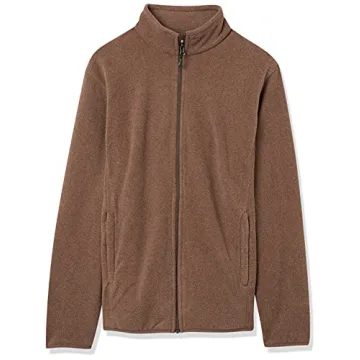 Men's Full-Zip Fleece Jacket in Brown Heather