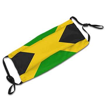 ZENXIN Jamaica Flag Jamaican National Flags Dust Washable Reusable Filter and Reusable Mouth Warm Windproof Cotton Face for Men Women Adult
