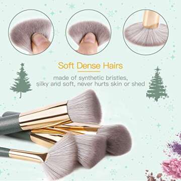 BESTOPE PRO Makeup Brush Set 16 Pcs Premium Synthetic Foundation Powder Concealers Eye shadows Blush...